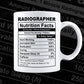 Funny Radiographer Nutrition Facts Editable Vector T-shirt Design in Ai Svg Png Files