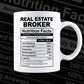 Funny Real Estate Broker Nutrition Facts Editable Vector T-shirt Design in Ai Svg Png Files