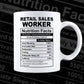 Funny Retail Sales Worker Nutrition Facts Editable Vector T-shirt Design in Ai Svg Png Files
