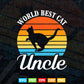 Funny Retro Cat Uncle Vintage Eighties Style Svg T shirt Design.