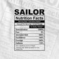 Funny Sailor Nutrition Facts Editable Vector T-shirt Design in Ai Svg Png Files