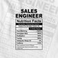 Funny Sales Engineer Nutrition Facts Editable Vector T-shirt Design in Ai Svg Png Files