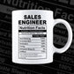 Funny Sales Engineer Nutrition Facts Editable Vector T-shirt Design in Ai Svg Png Files