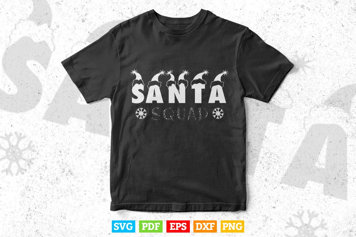 Funny Santa Squad Santa Christmas In Svg Png Files.