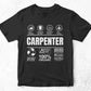 Funny Sarcastic Unique Gift For Carpenter Job Profession Professional Editable Vector T shirt Designs In Svg Png Files