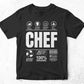 Funny Sarcastic Unique Gift For Chef Job Profession Professional Editable Vector T shirt Designs In Svg Png Files