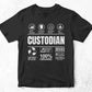Funny Sarcastic Unique Gift For Custodian Job Profession Professional Editable Vector T shirt Designs In Svg Png Files