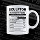 Funny Sculptor Nutrition Facts Editable Vector T-shirt Design in Ai Svg Png Files