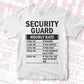 Funny Security Guard Hourly Rate Editable Vector T-shirt Design in Ai Svg Files