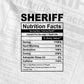 Funny Sheriff Nutrition Facts Editable Vector T-shirt Design in Ai Svg Png Files
