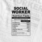 Funny Social Worker Nutrition Facts Editable Vector T-shirt Design in Ai Svg Png Files