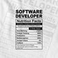 Funny Software Developer Nutrition Facts Editable Vector T-shirt Design in Ai Svg Png Files