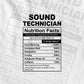 Funny Sound Technician Nutrition Facts Editable Vector T-shirt Design in Ai Svg Png Files