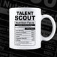 Funny Talent Scout Nutrition Facts Editable Vector T-shirt Design in Ai Svg Png Files