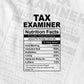Funny Tax Examiner Nutrition Facts Editable Vector T-shirt Design in Ai Svg Png Files