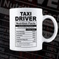Funny Taxi Driver Nutrition Facts Editable Vector T-shirt Design in Ai Svg Png Files