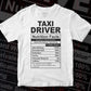 Funny Taxi Driver Nutrition Facts Editable Vector T-shirt Design in Ai Svg Png Files