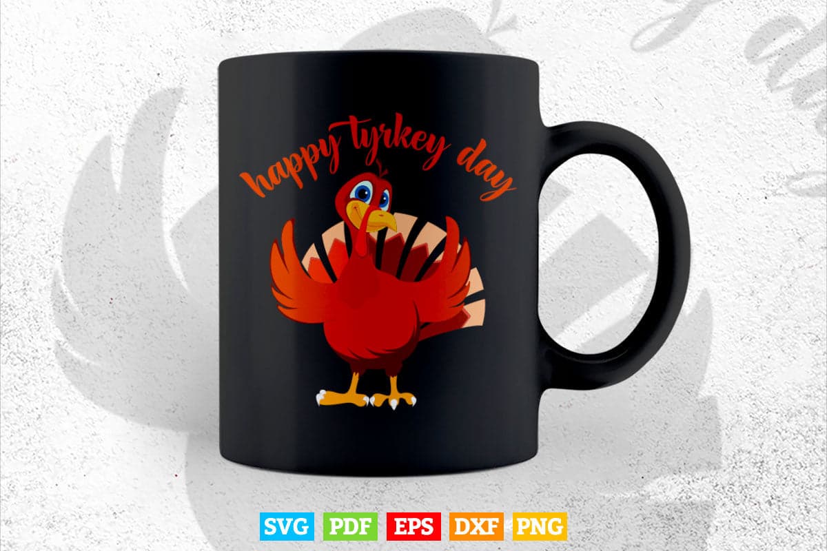 Funny Thanksgiving Turkey Happy Turkey Day Svg Png Cut Files.