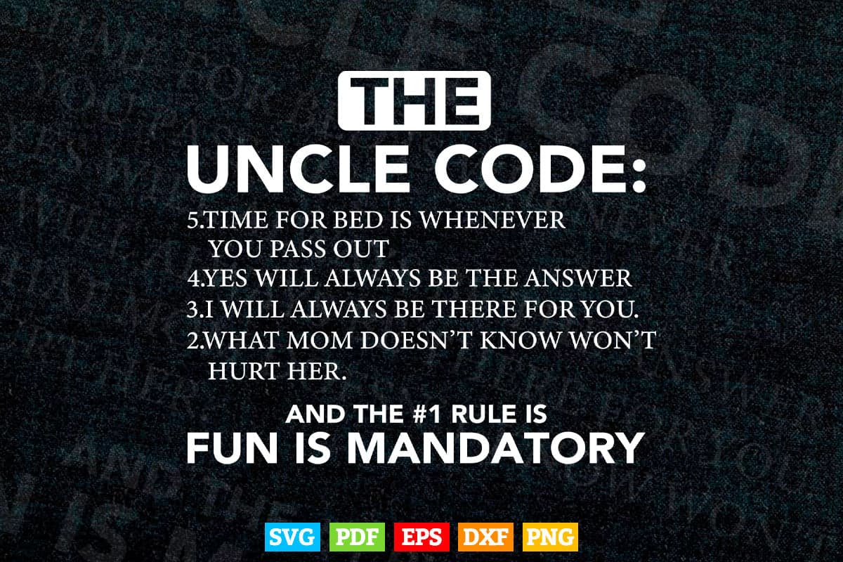 Funny The Uncle Code Svg T shirt Design. – Vectortshirtdesigns