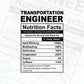 Funny Transportation Engineer Nutrition Facts Editable Vector T-shirt Design in Ai Svg Png Files