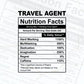 Funny Travel Agent Nutrition Facts Editable Vector T-shirt Design in Ai Svg Png Files