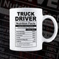 Funny Truck Driver Nutrition Facts Editable Vector T-shirt Design in Ai Svg Png Files