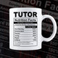 Funny Tutor Nutrition Facts Editable Vector T-shirt Design in Ai Svg Png Files