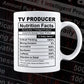 Funny Tv Producer Nutrition Facts Editable Vector T-shirt Design in Ai Svg Png Files