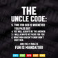 Funny Uncle Gifts From Niece Nephew The Uncle Code Svg T shirt Design.