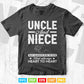 Funny Uncle Niece Always Heart To Heart Svg T shirt Design.