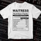 Funny Waitress Nutrition Facts Editable Vector T-shirt Design in Ai Svg Png Files