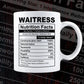 Funny Waitress Nutrition Facts Editable Vector T-shirt Design in Ai Svg Png Files