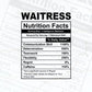 Funny Waitress Nutrition Facts Editable Vector T-shirt Design in Ai Svg Png Files