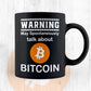 Funny Warning May Spontaneously Talk about Bitcoin Editable Vector T-shirt Design in Ai Svg Png Printable Files