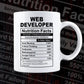 Funny Web Developer Nutrition Facts Editable Vector T-shirt Design in Ai Svg Png Files