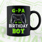 G-pa Of The Birthday Boy With Video Gamer Editable Vector T-shirt Design in Ai Svg Files