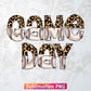 Game Day Baseball Leopard Letter Camouflage Sports T shirt Design Png Sublimation Printable Files