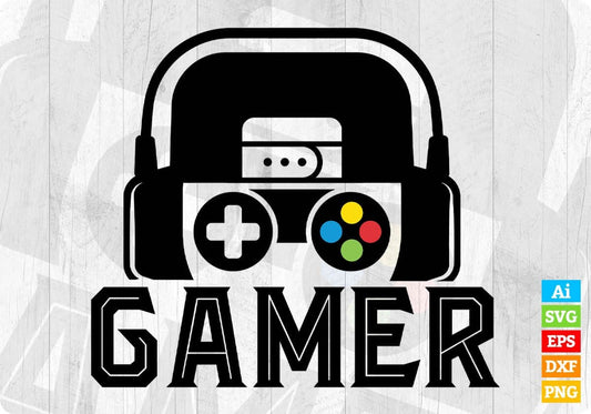 Gamer Video Game T shirt Design In Svg Png Cutting Printable Files