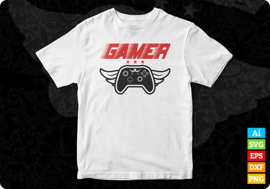 Gamer Video Gaming Gifts T shirt Design In Svg Png Cutting Printable Files