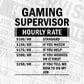 Gaming Supervisor Hourly Rate Editable Vector T-shirt Design in Ai Svg Files
