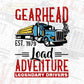 Gearhead Load Adventure Legendary Drivers American Trucker Editable T shirt Design In Ai Svg Files