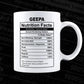 Geepa Nutrition Facts Father's Day Editable Vector T-shirt Design in Ai Svg Files