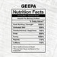 Geepa Nutrition Facts Father's Day Editable Vector T-shirt Design in Ai Svg Files