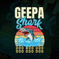 Geepa Shark Father's Day Vintage Editable Vector T-shirt Design in Ai Svg Png Files