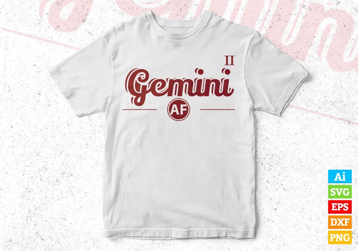 Gemini AF T shirt Design In Svg Png Cutting Printable Files