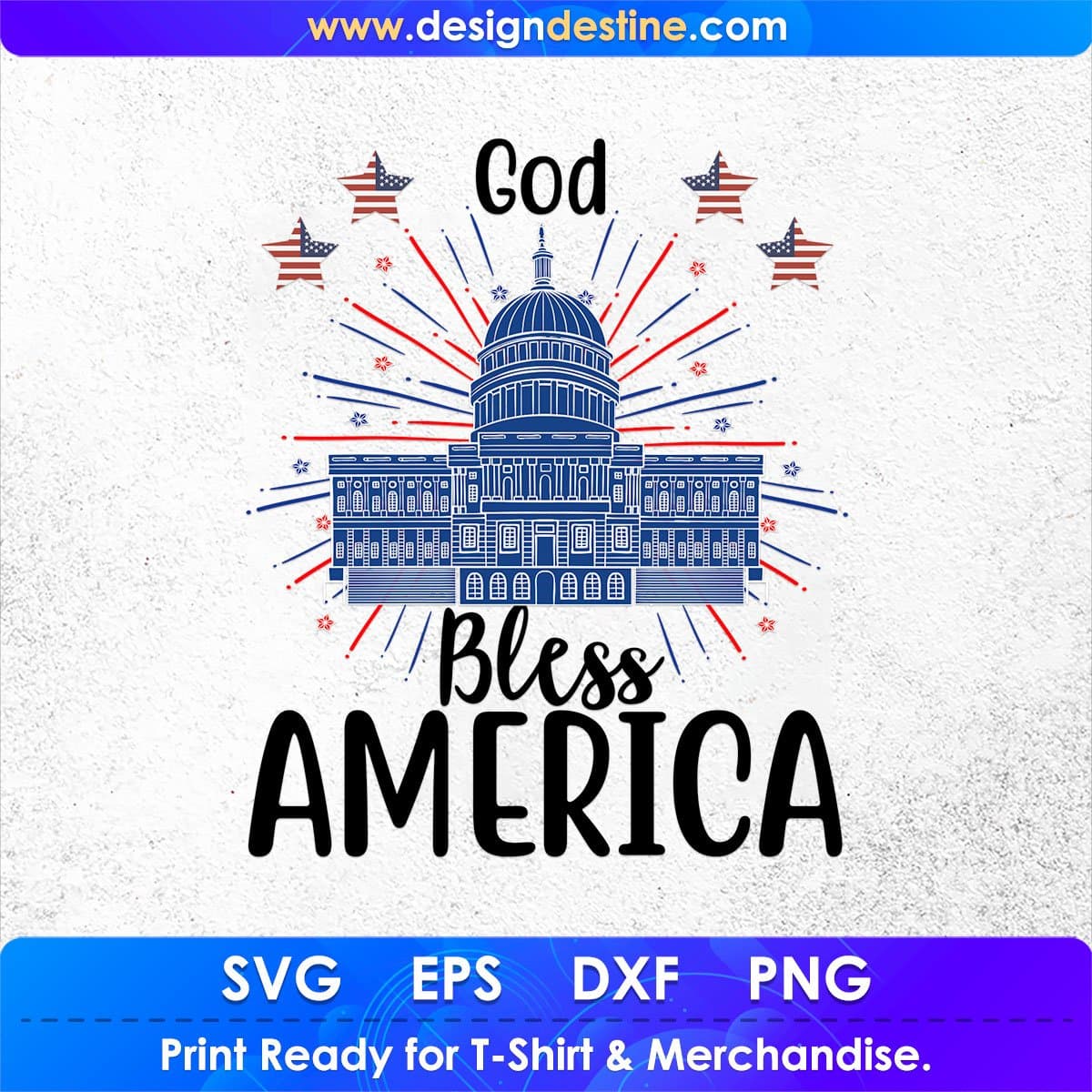 God Bless America 4th Of July T shirt Design In Svg Png Cutting Printable Files