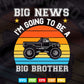 Going To Be A Big Brother Vintage Monster Truck In Svg T shirt Design.