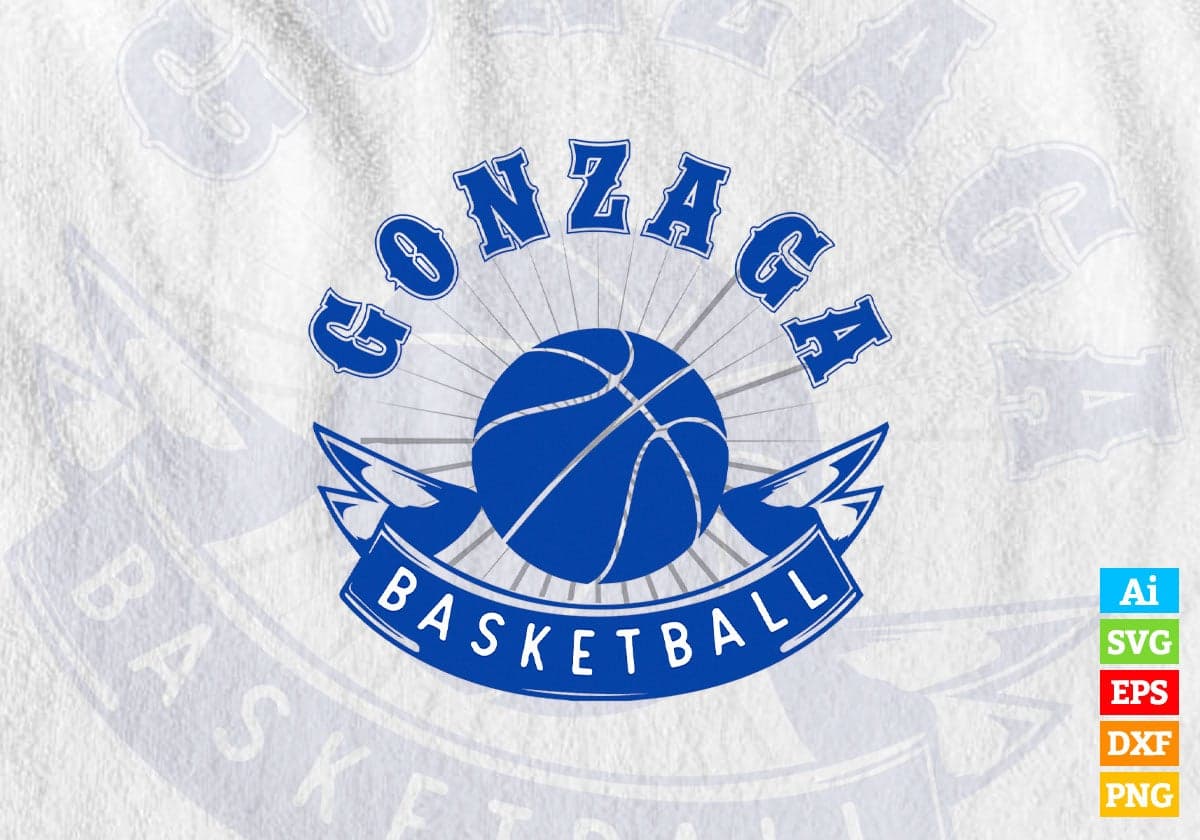 Gonzaga Basketball Sports Vector T-shirt Design in Ai Svg Png Files