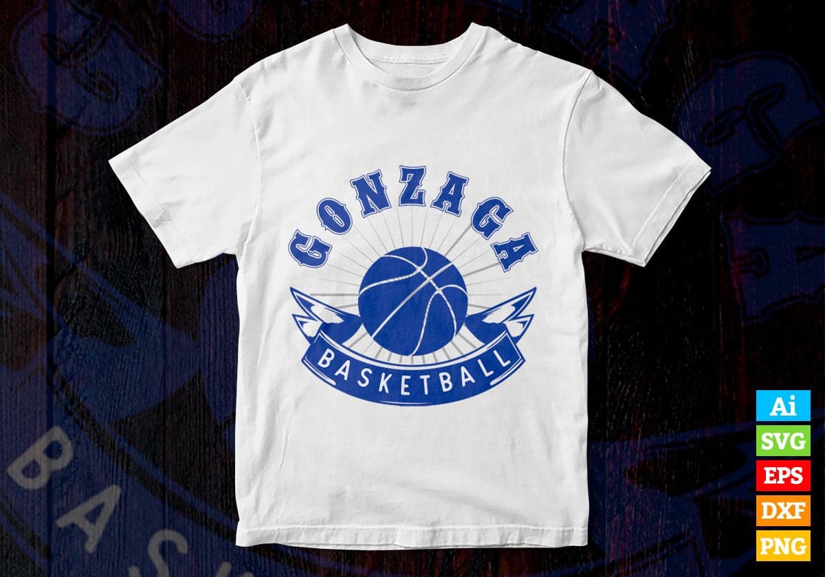 Gonzaga Basketball Sports Vector T-shirt Design in Ai Svg Png
