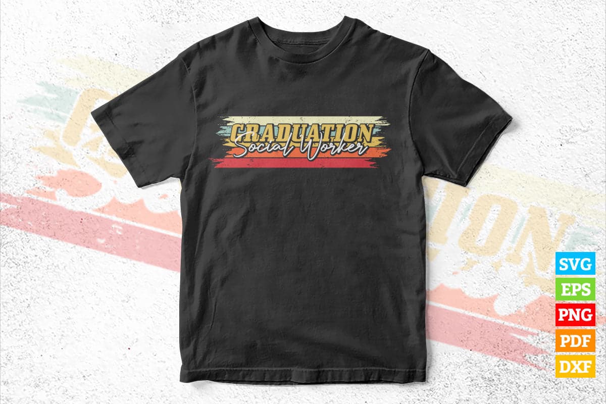 Graduation Social Worker Social Services Vintage Vector T shirt Design in Png Svg Files